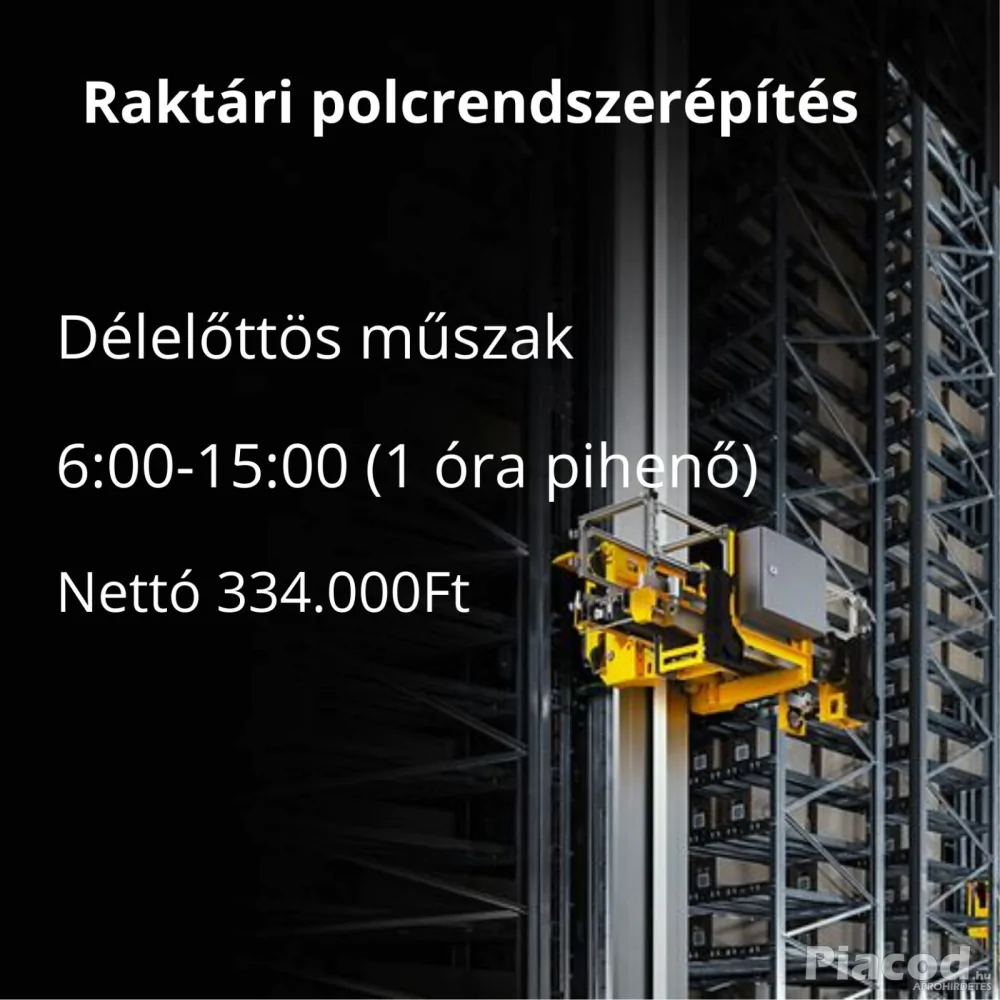 Raktáripolcrendszer építés a 9. kerületben versenyképes fizetésért!