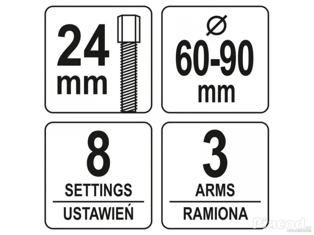 Univerzális vezérműtengely lehúzó 24 mm – YATO YT-06340 - Kép 4
