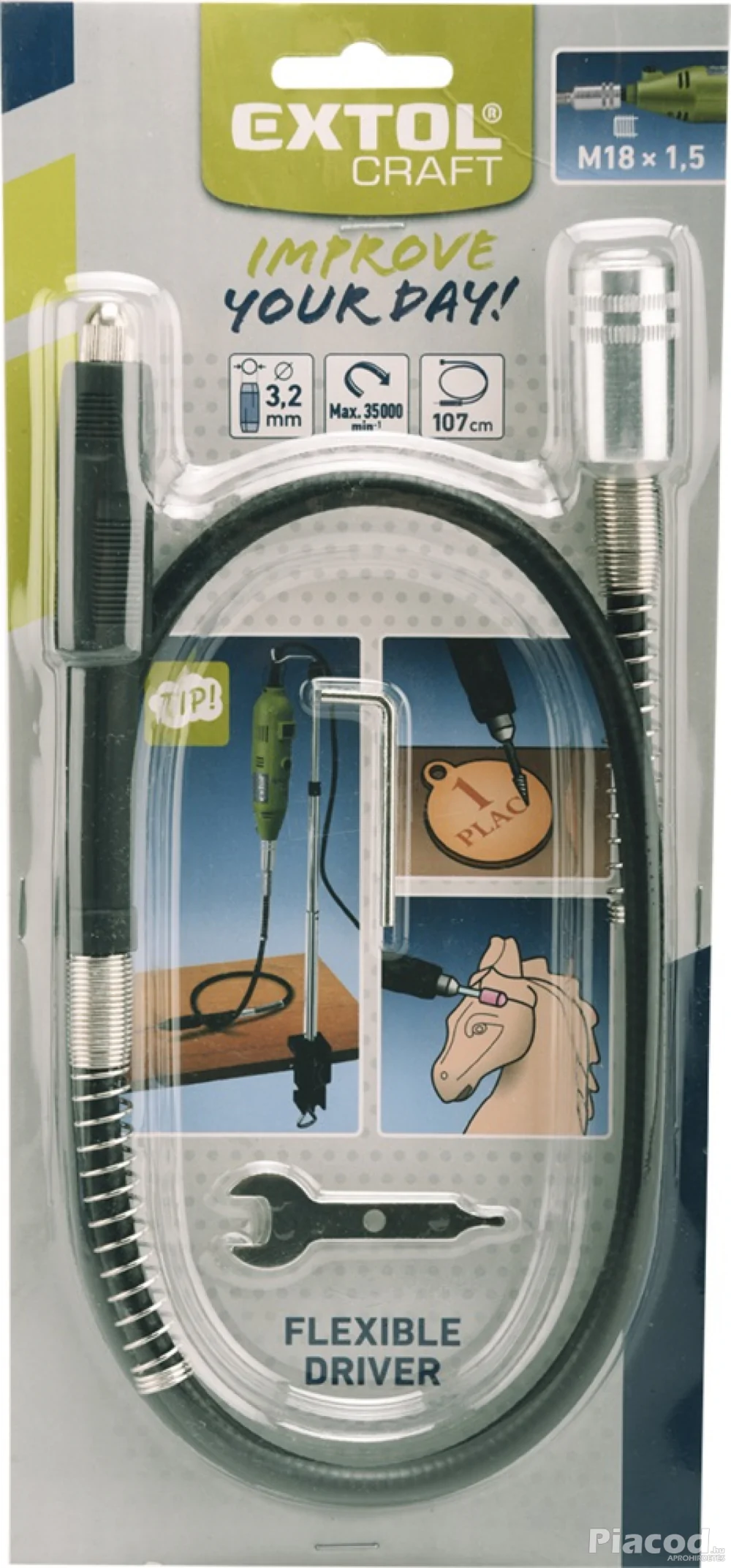 Flexibilis szár, M18×1,5 mm - Kép 2